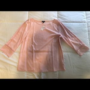 Talbots Pink Blouse 3/4 sleeve M (NWT)